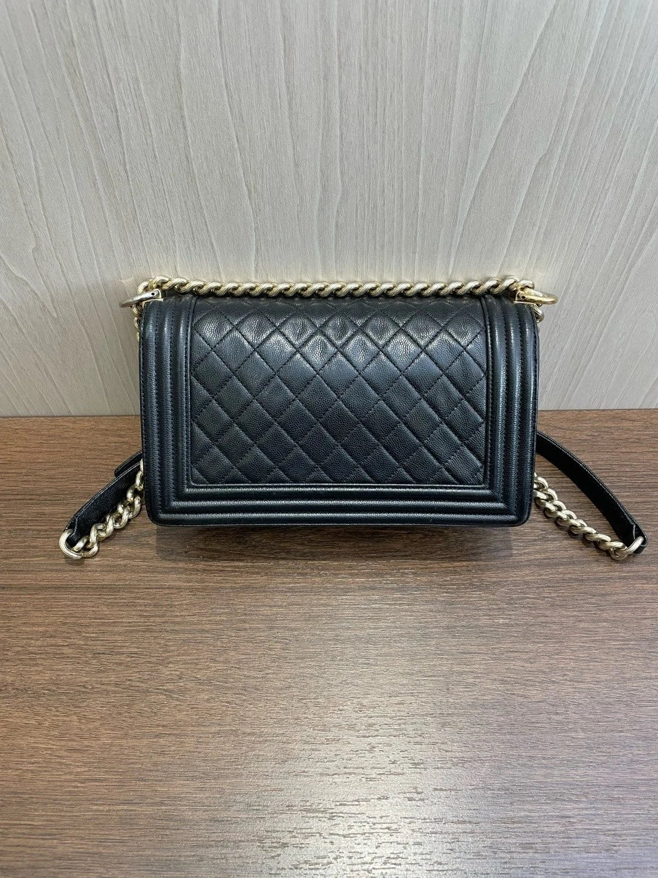 SJ0001 Chanel cavier leather leboy gold hardware