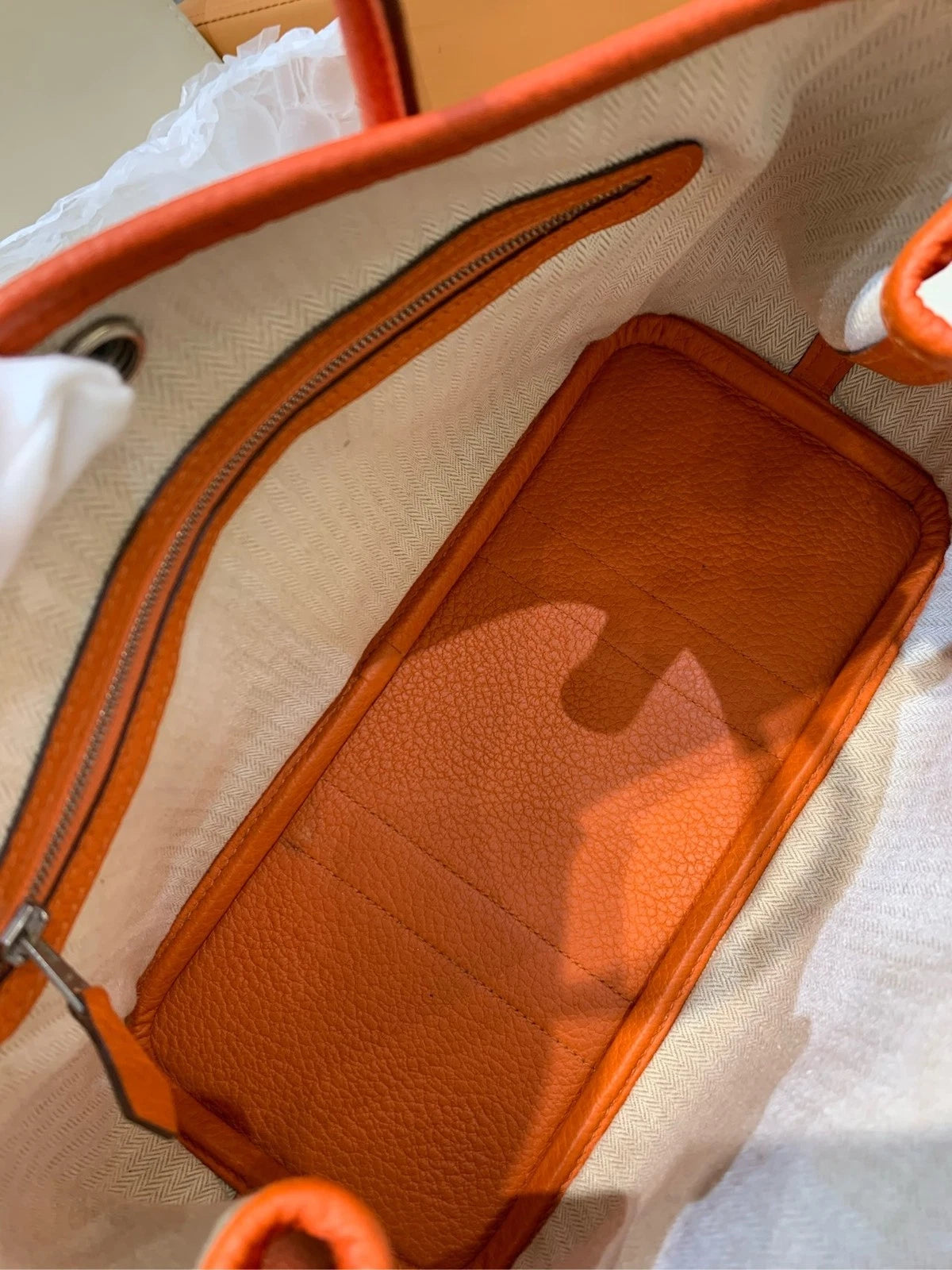 Hermes Garden Party30 Tote Bag Orange For Women