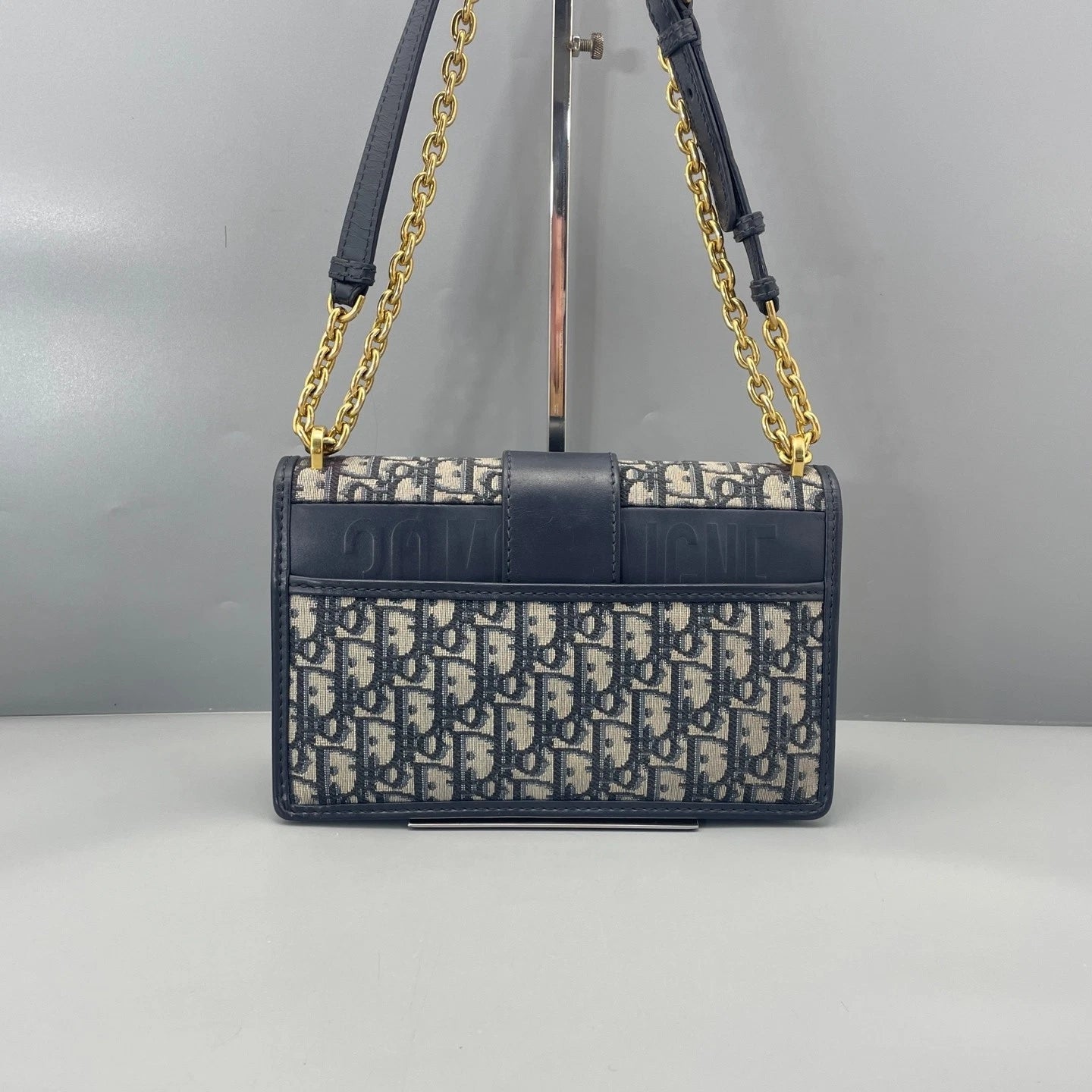 Pre-owned Dior Canvas Montaigne 30 Medium Shoulder Bag For Women Blue