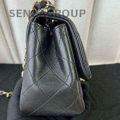 Chanel Classic Flap Black Gold Quilted Chain Shoulder Bag