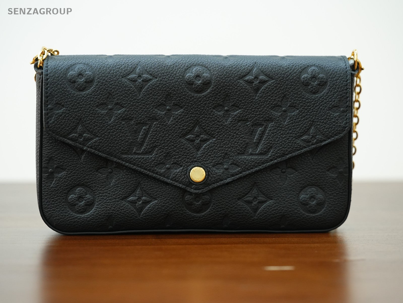 Louis Vuitton Félicie Pochette Black Monogram Empreinte Shoulder bag Chain