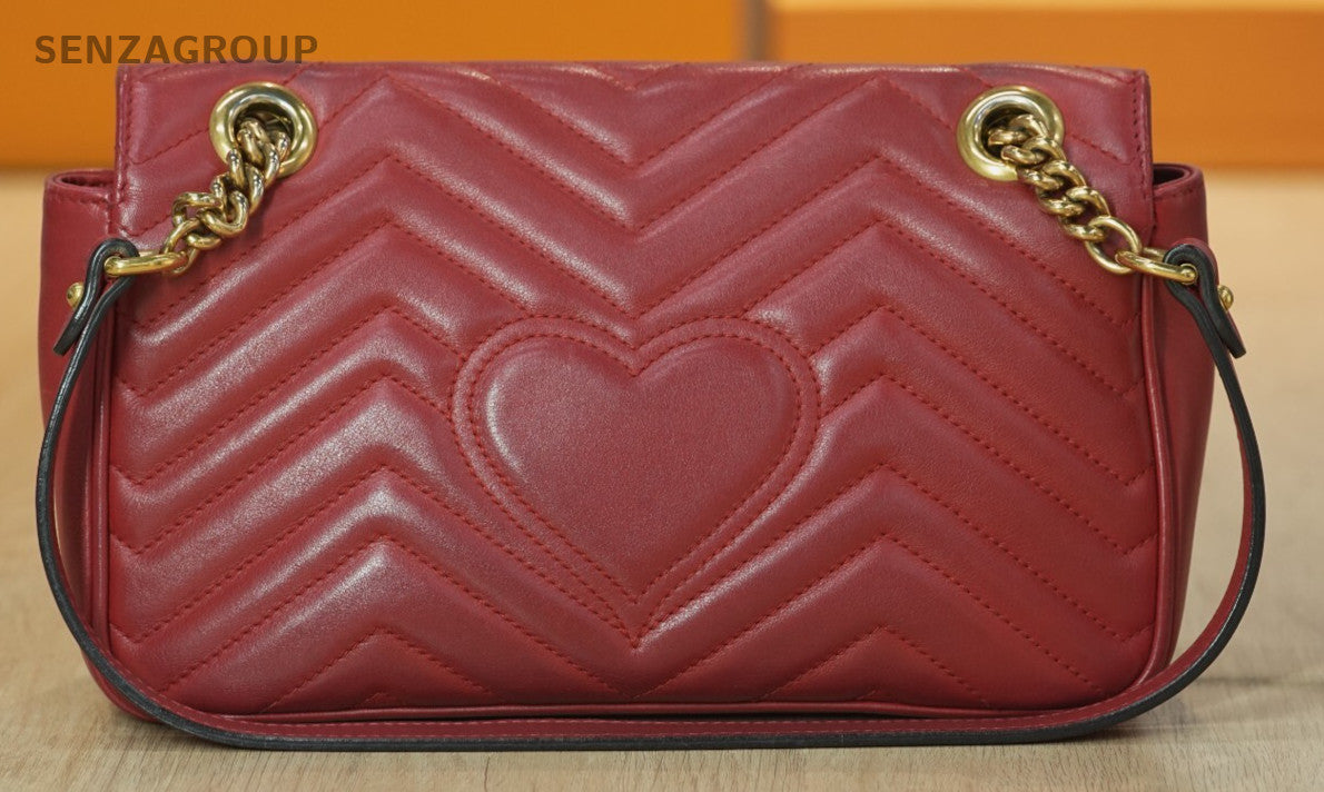 GUCCI Marmont Red with gold Crossbody Shoulder bag