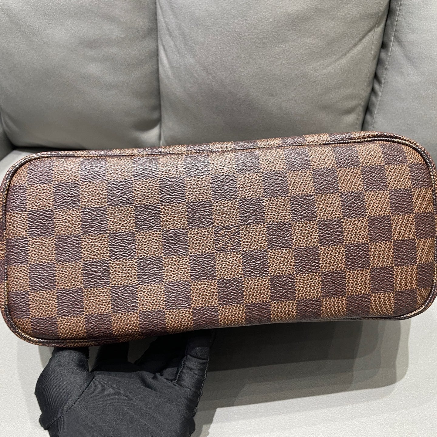 Louis Vuitton Neverfull Damier Ebene MM Brown Gold Hardware Women's Bag