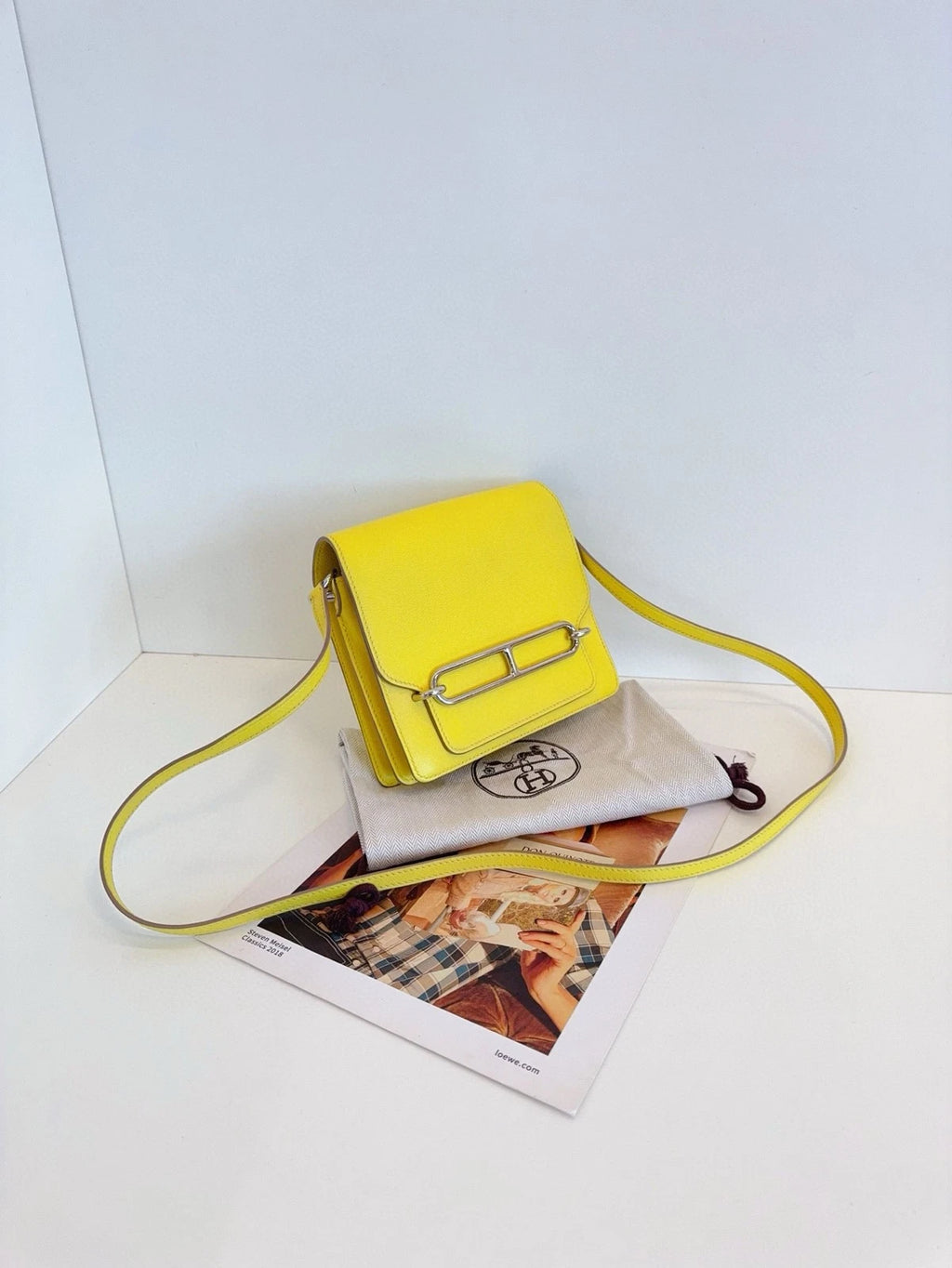 Hermes Roulis19 Mini Shoulder Bag For Women Yellow