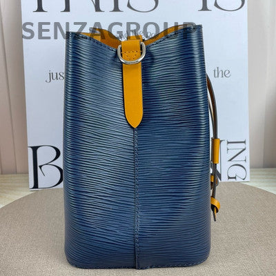 Louis Vuitton NeoNoe BB Blue Epi Leather Bucket Bag Silver Hardware