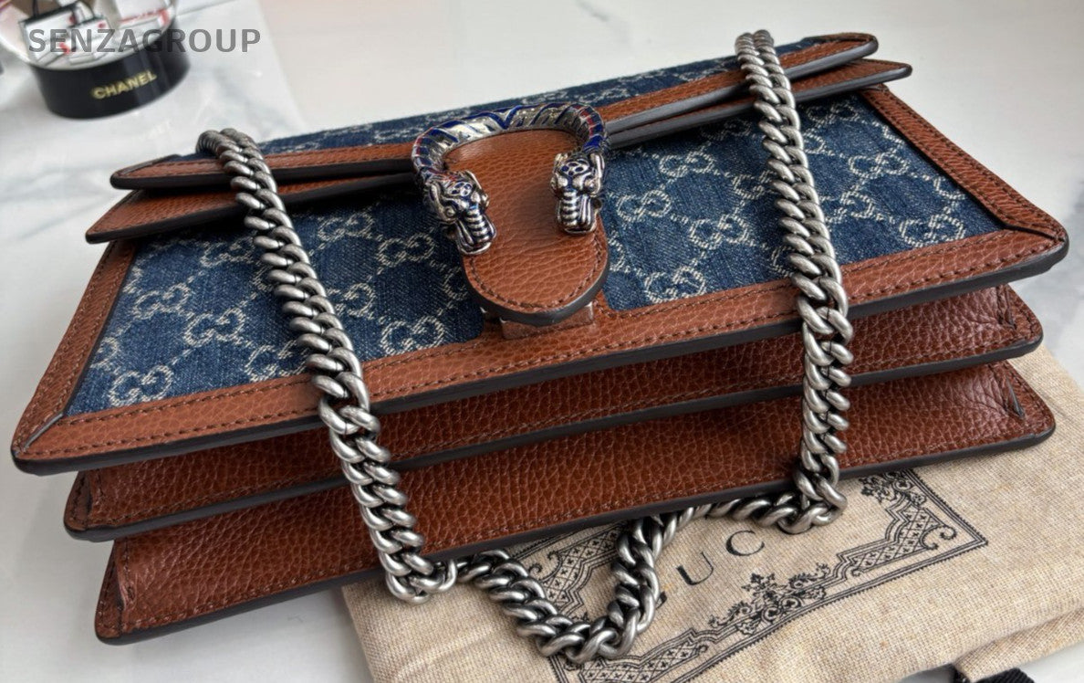 GUCCI Dionysus Denim Medium Shoulder bag Crossbody Almost brand new