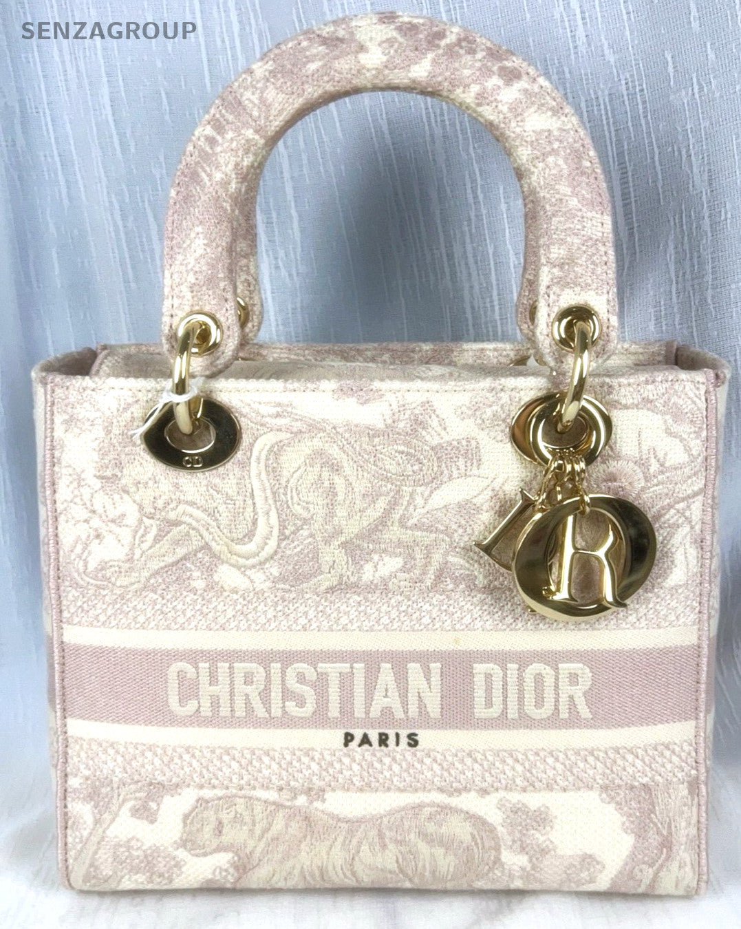 Christian Dior Lady D-Lite Zoo pattern Top Handle 2way Shoulder bag Women Pink