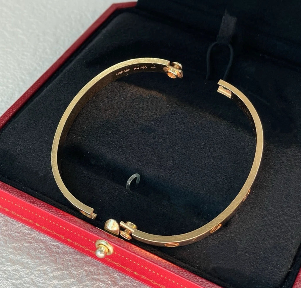 Authentic Cartier Love Classic Bracelet 18k Rose Gold Bangle Size17
