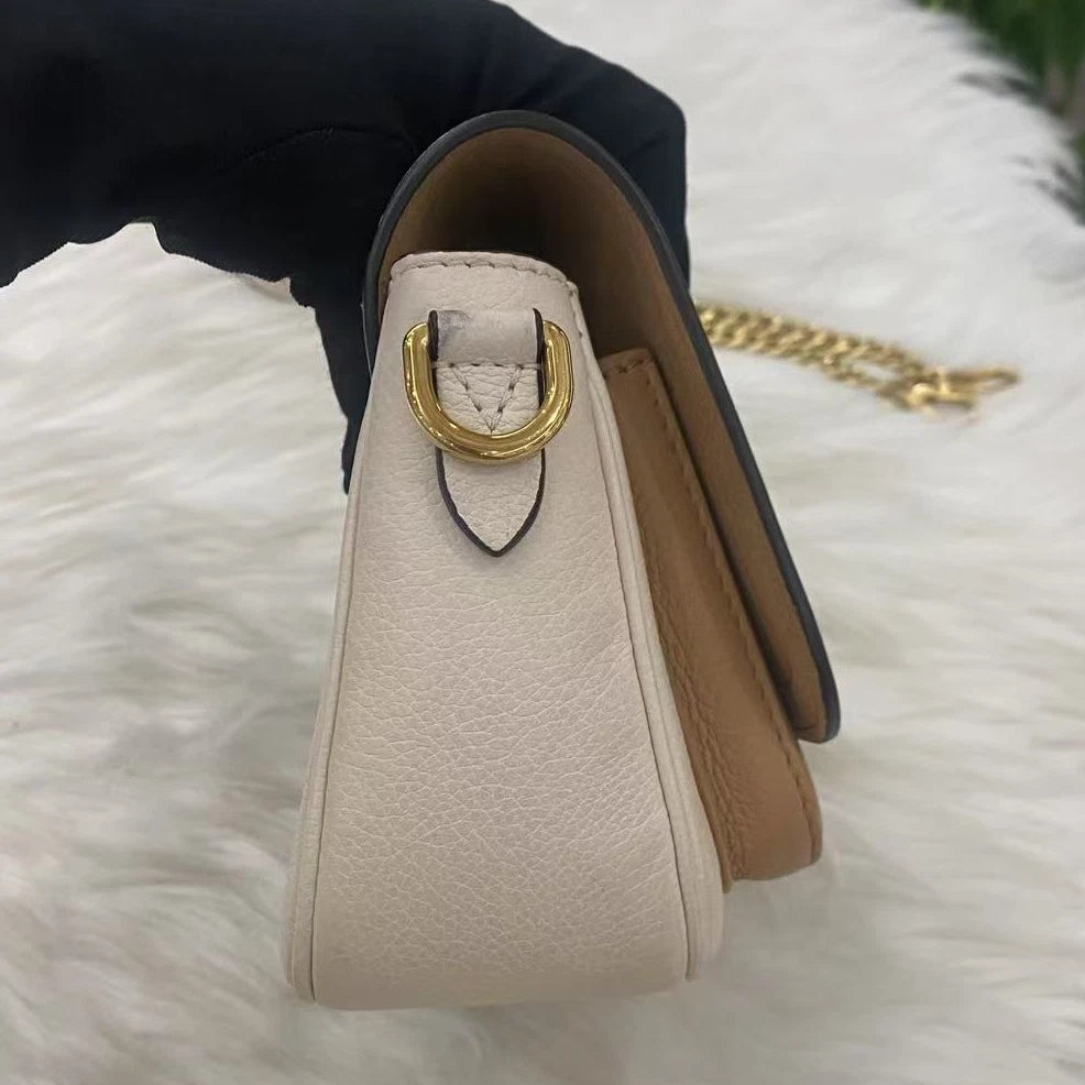 Louis Vuitton Lockme Tender Calfskin Chain Crossbody Bag - White Gold