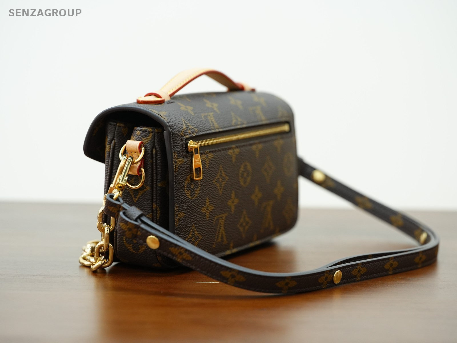 Louis Vuitton Pochette Metis East West Monogram Chain 2way Shoulder bag Brown