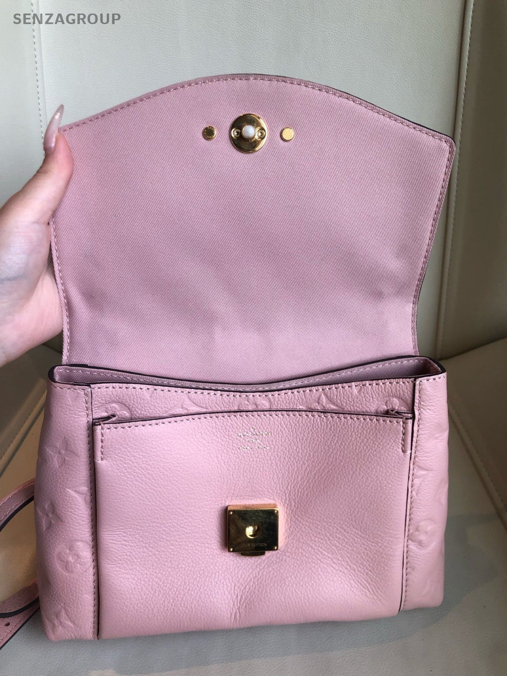 Louis Vuitton Monogram Empreinte Top Handle 2way Shoulder Handbag Pink Women