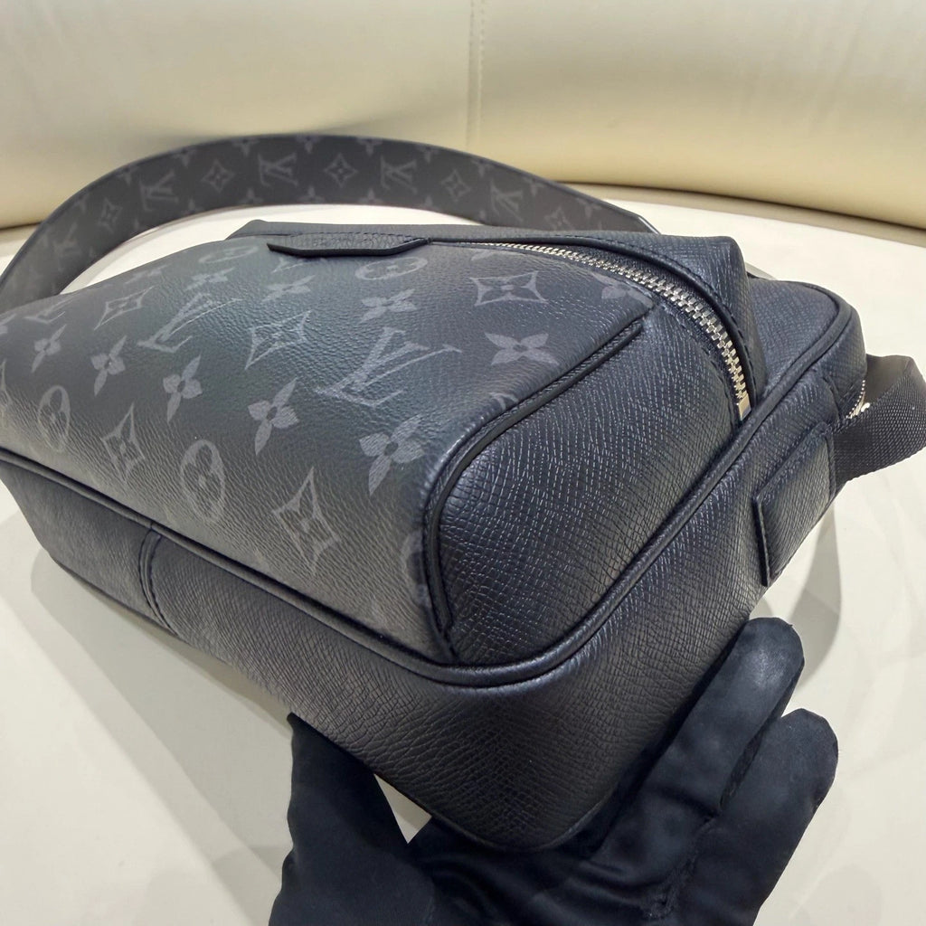Louis Vuitton Outdoor Monogram Canvas Calfskin Black Shoulder Bag Crossbody SHW