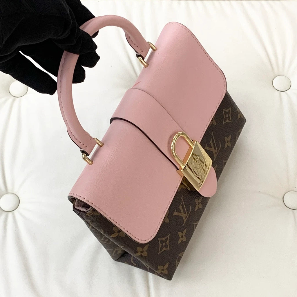 Louis Vuitton Locky BB Calfskin Monogram Top Handle Crossbody Bag Pink Women S