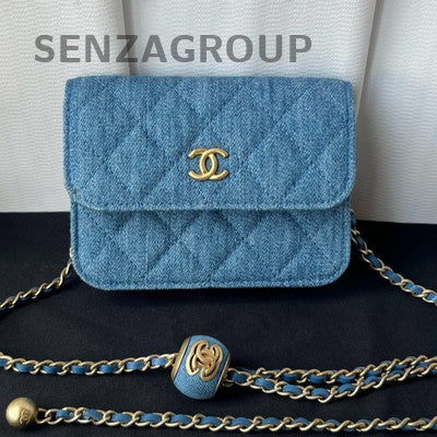 Chanel Denim Mini Quilted Chain Shoulder Bag Classic Fashion Women