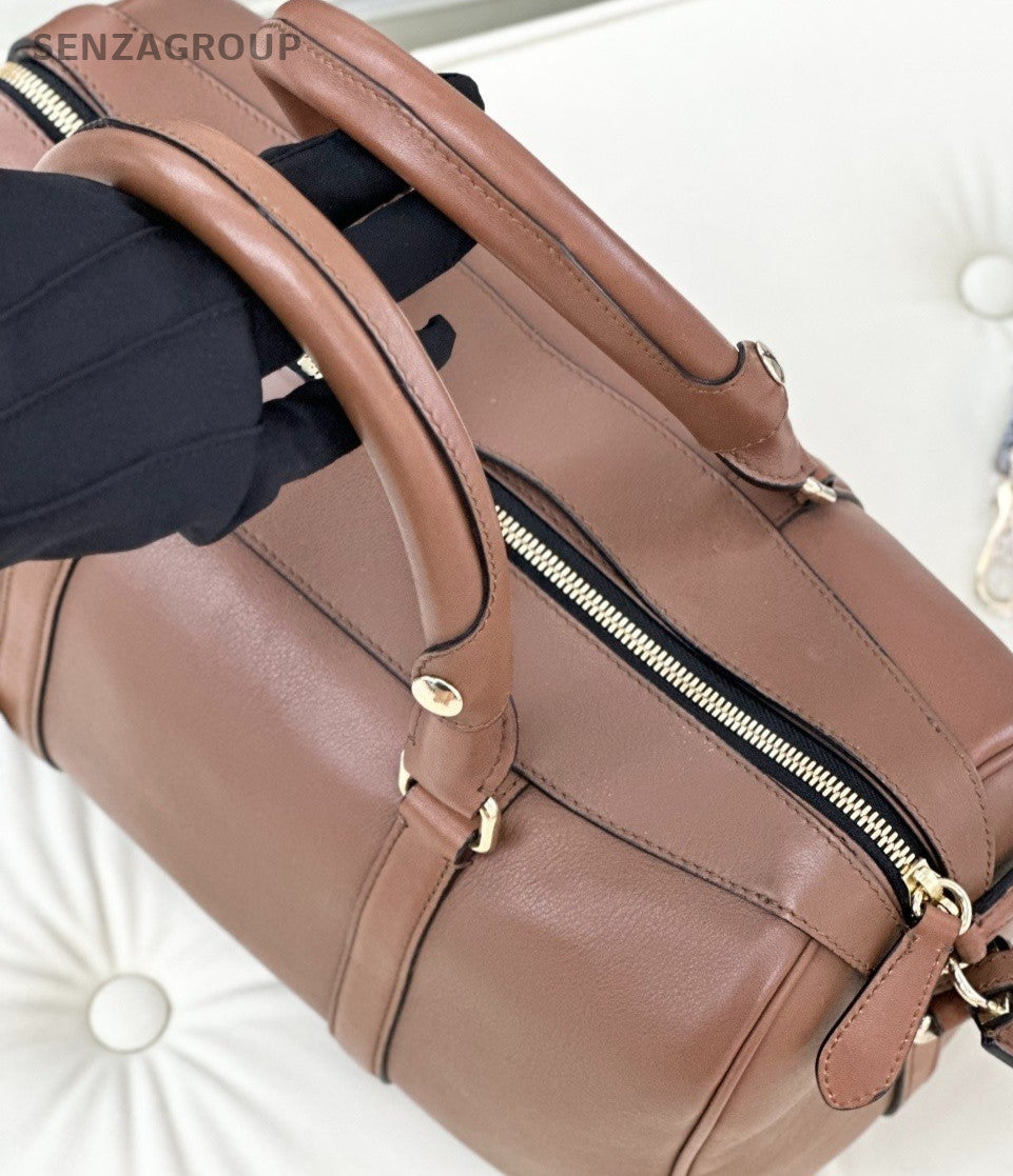Burberry Speed Equestrian Knight Device Calfskin Top Handle Shoulder Bag Women