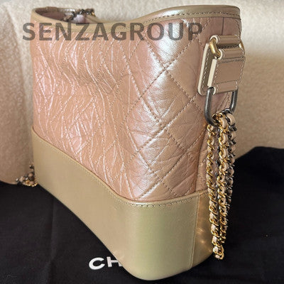 Chanel Gabrielle Hobo Bag Medium Size Pink Gold Hardware Chain Strap