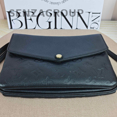 Louis Vuitton Twice Black Shoulder Crossbody Bag Classic Women's