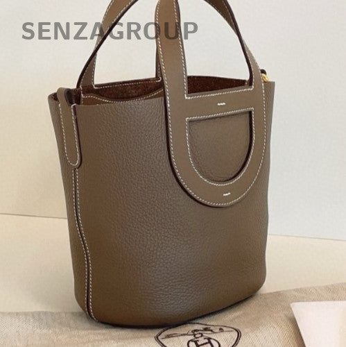 Hermes In The Loop Top Handle Bag Gray Gold Used Women Classic