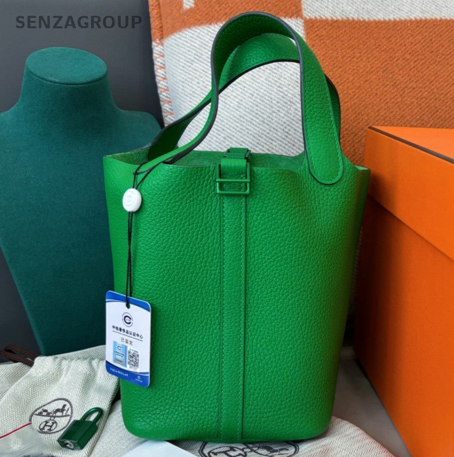 Hermes Picotin18 So Green Top Handle Bag Used Women Classic