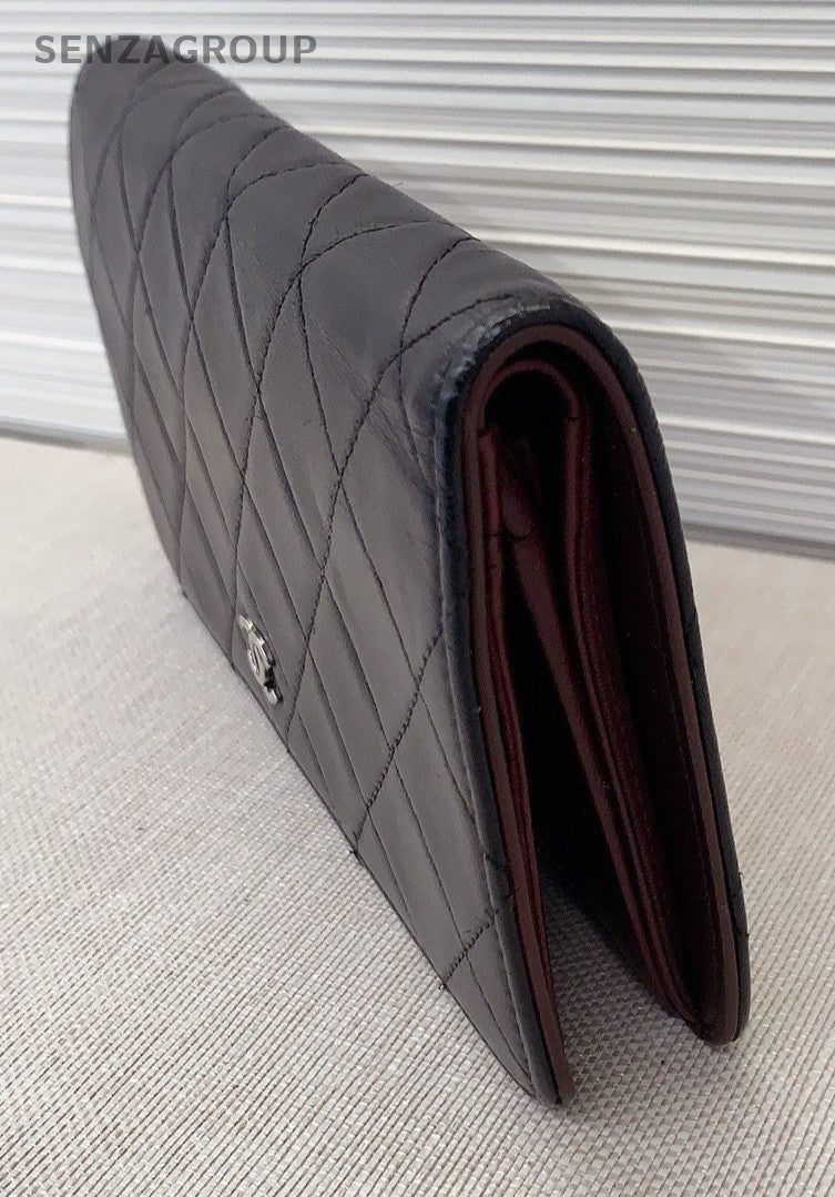 Chanel Quilted Clutch Wallet Black Women