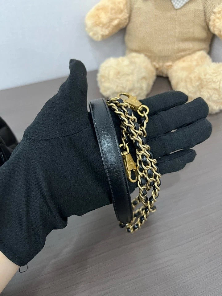 CHANEL Black Gold Mini Coco Handle Top Handle Bag For Women