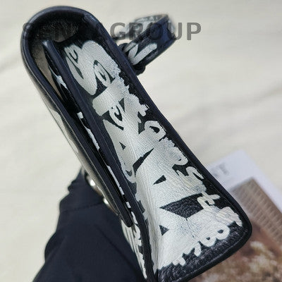 Balenciaga Classic Black White Shoulder Crossbody Bag for Women