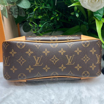 Louis Vuitton Monogram Yellow Calfskin Chain Shoulder Bag Brown Gold