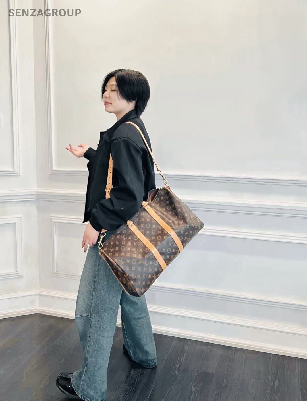 Louis Vuitton Keepall 45 Monogram 2WAY Shoulder Handbag Crossbody Brown