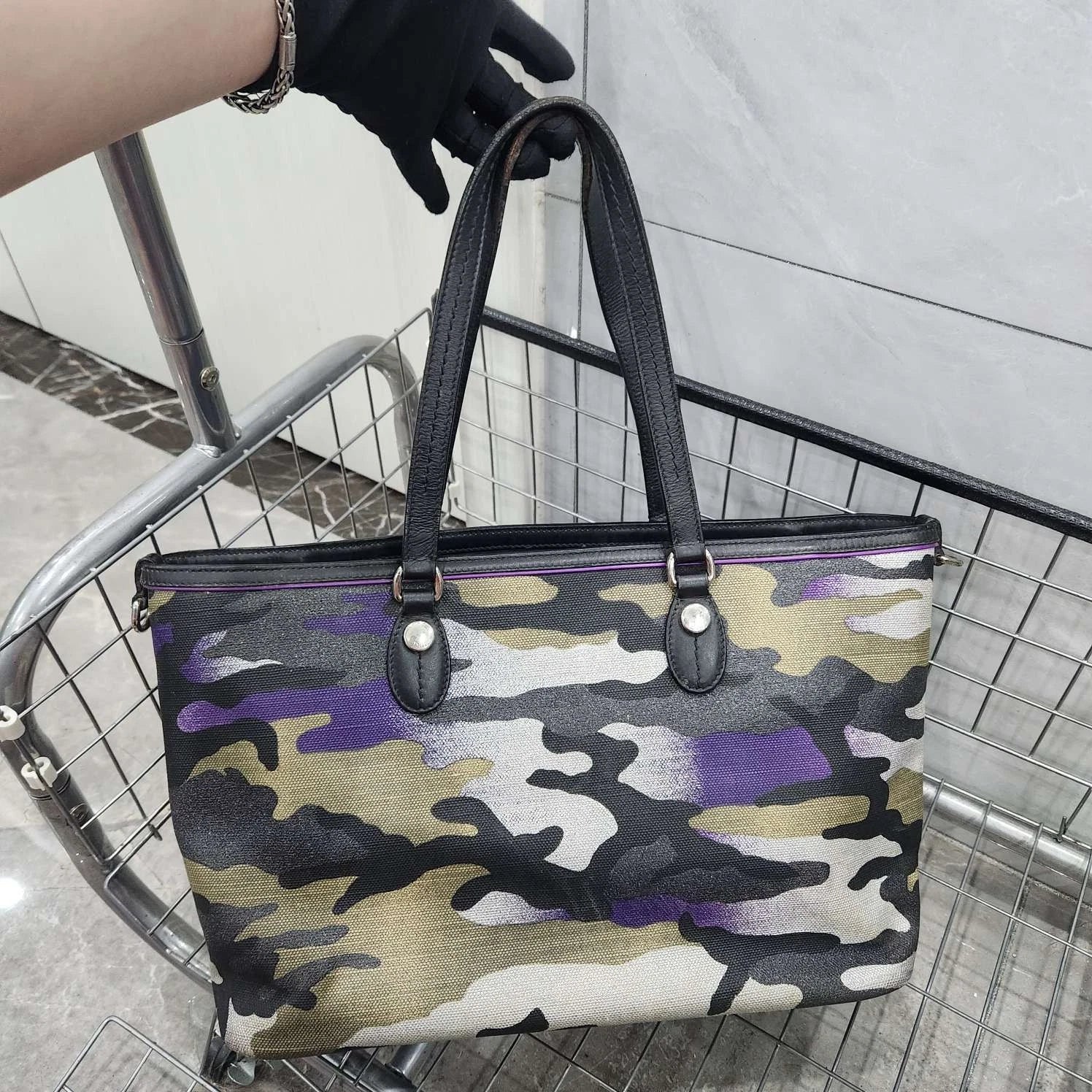 Dior Canvas Camouflage Tote Shoulder Handbag For Women