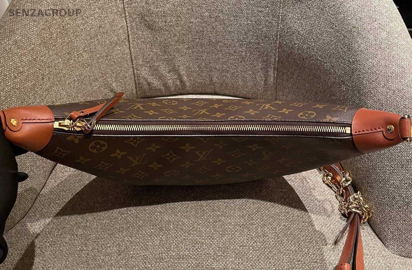Louis Vuitton  Loop Hobo Monogram Chain Shoulder Bag Brown Gold Women Classic