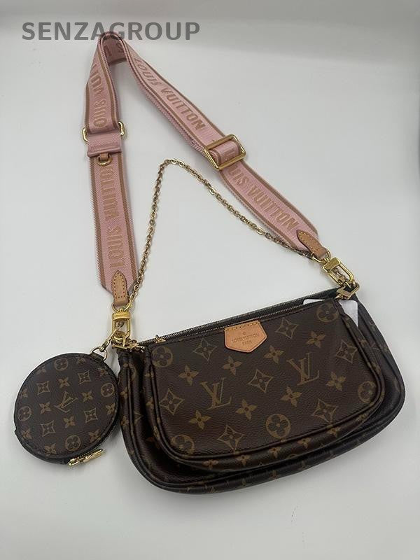 SJ0001 LV multi pochette pink strap