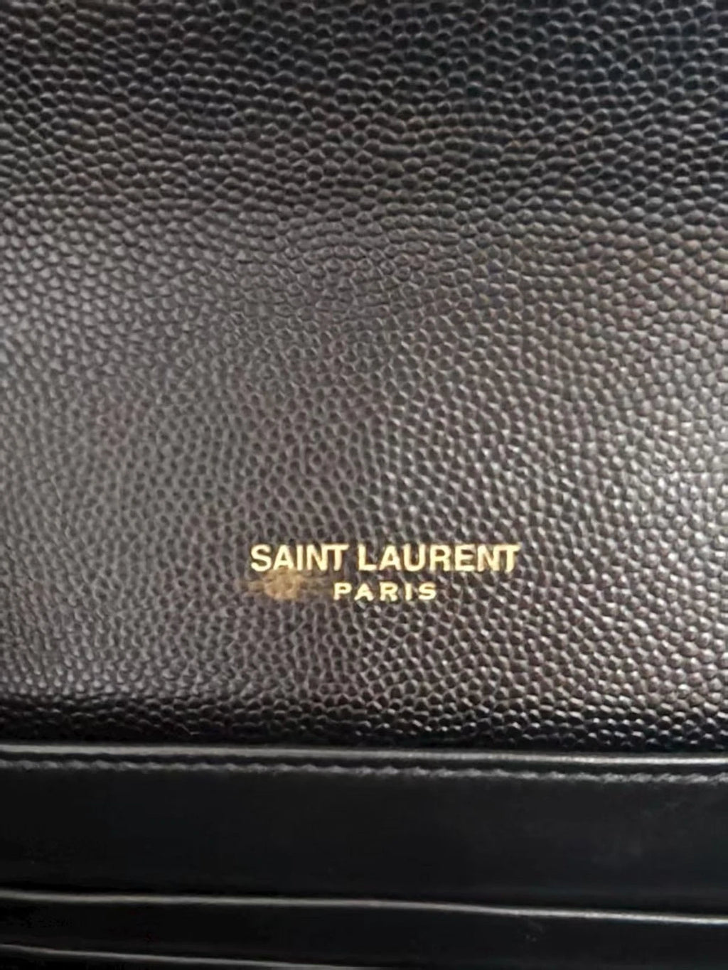 YSL CASSANDRA Gold Logo Black Envelope Shoulder Crossbody Women