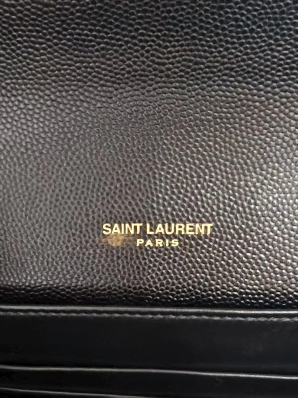 YSL CASSANDRA Gold Logo Black Envelope Shoulder Crossbody Women