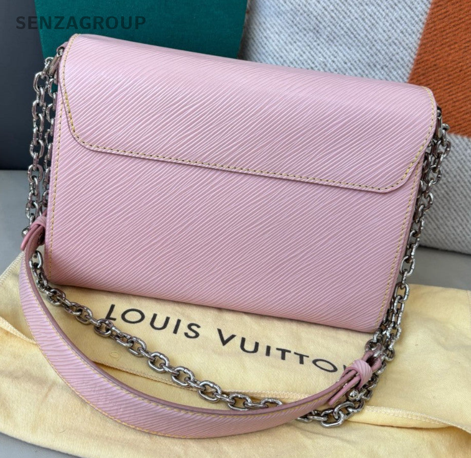 Louis Vuitton Twist MM Epi Shoulder Bag Pink Silver Used Women Classic Fashion