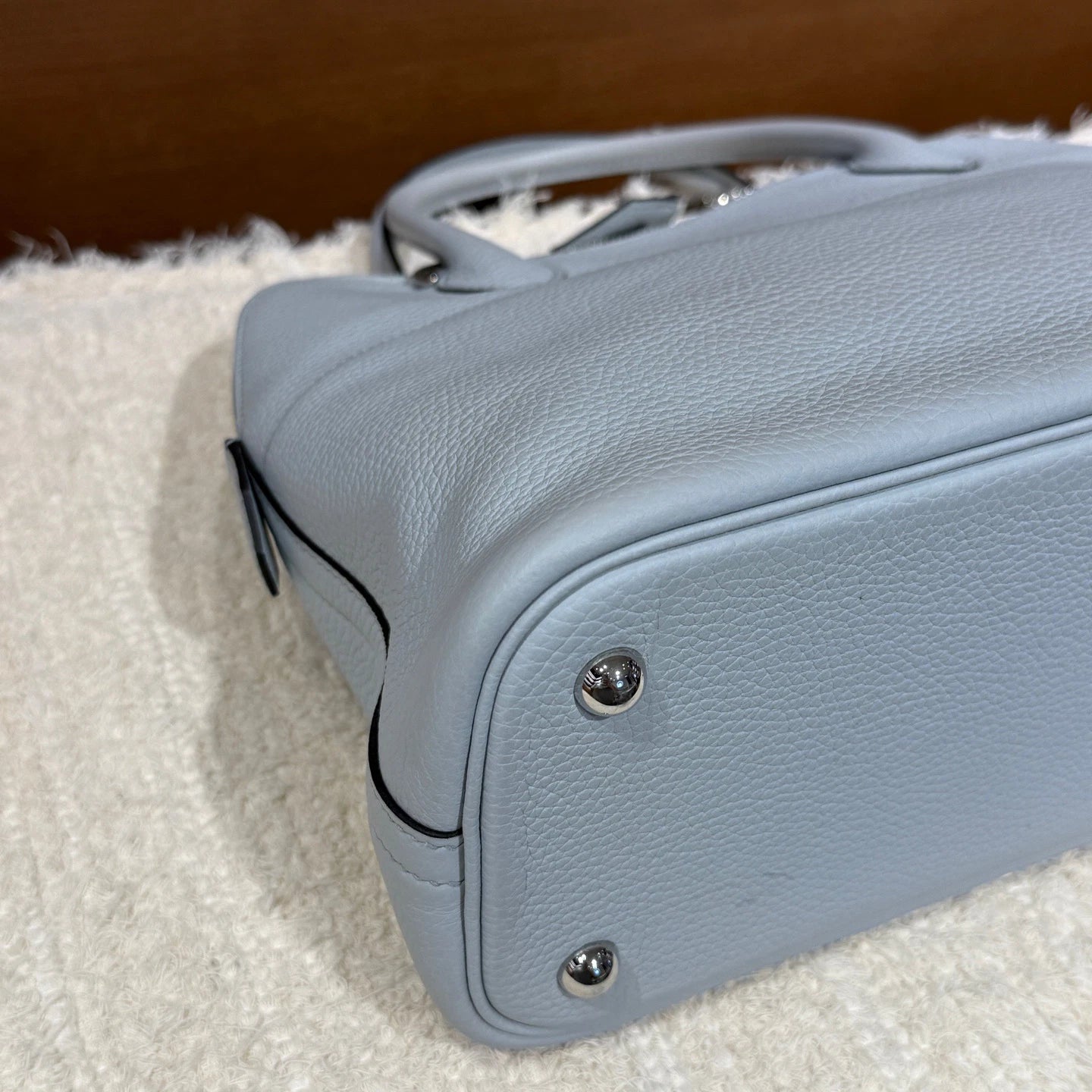 Hermes Bolide31 Top Handle Crossbody Blue Silver Women Classic Fashion