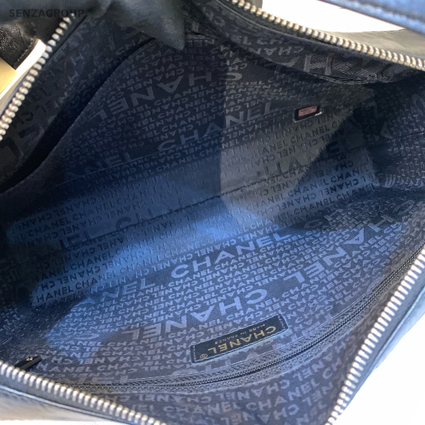 Chanel Ice Cube Pattern CC Logo Shoulder Black Silver Used Women Classic