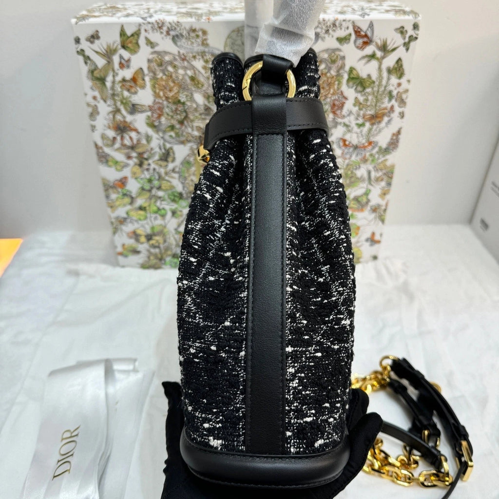New Dior Medium C'est Tweed Bucket Bag For Women