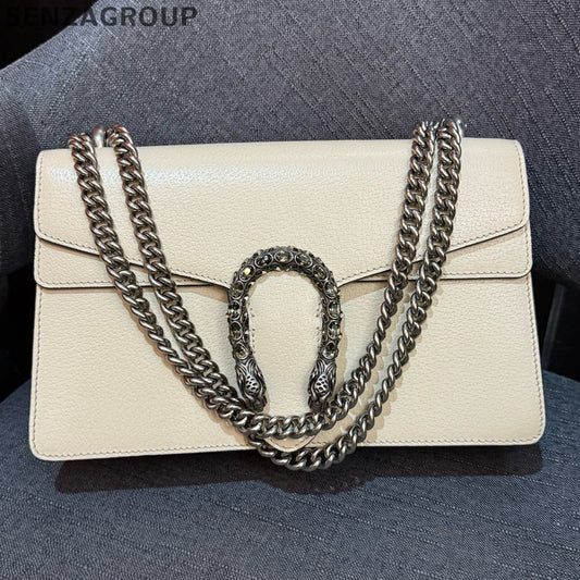 Gucci Dionysus Medium Leather Chain Shoulder Bag Silver Women's Classic