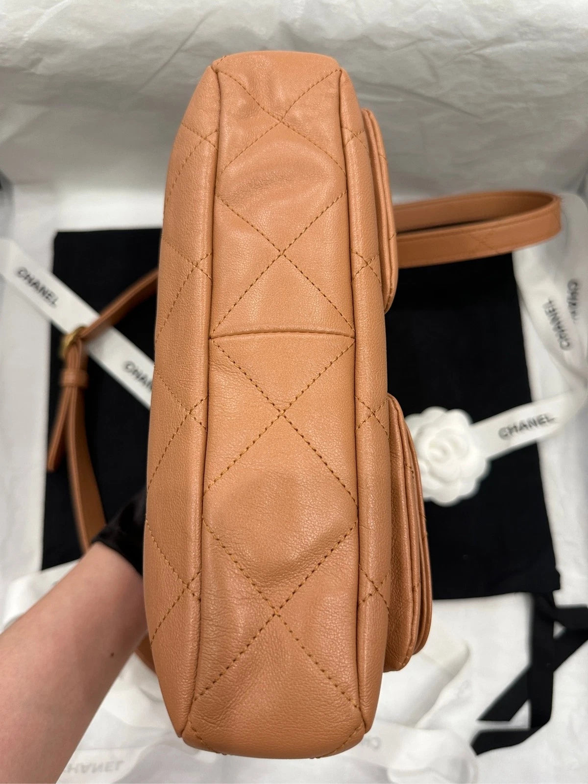 CHANEL Caramel Small Hobo Underarm Shoulder Bag For Women