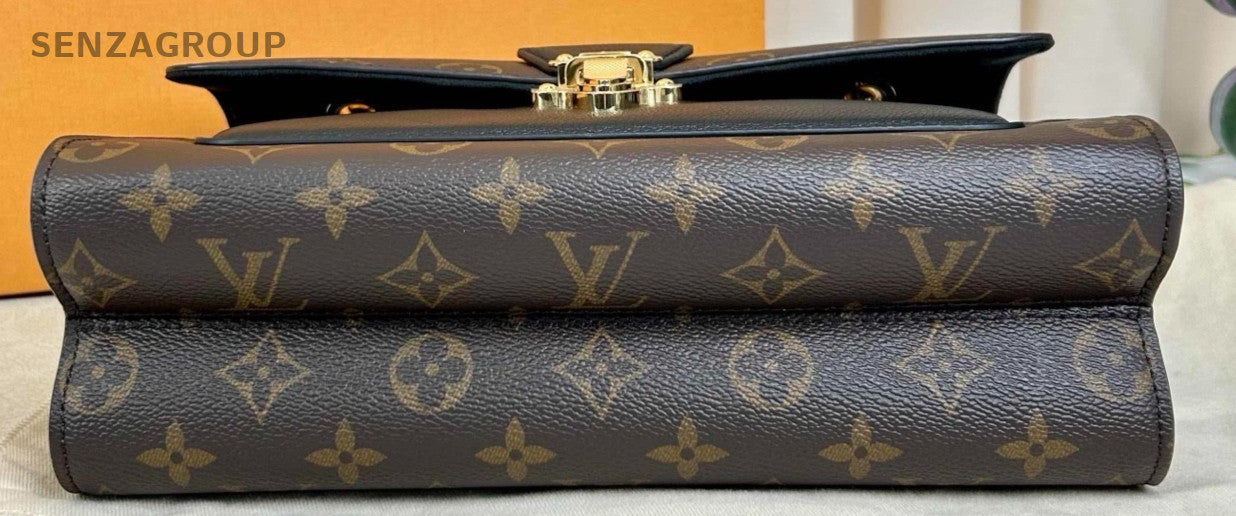 Louis Vuitton Monogram Chain Shoulder Bag Brown Gold Used Women Classic