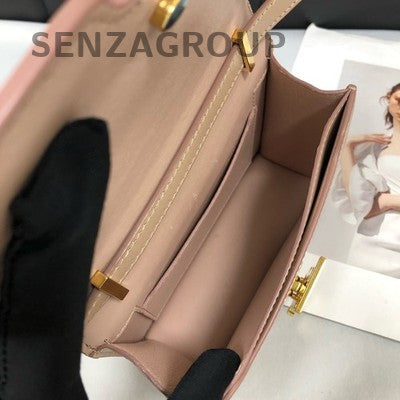 Burberry TB Bucket Mini Box Calfskin Crossbody Bag Pink for Women