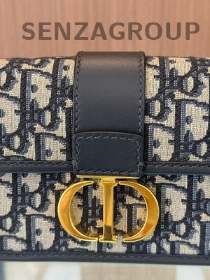 Dior Montaigne 30 Small Monogram Chain Shoulder Crossbody Bag Black Gold