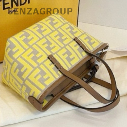Fendi Roll Mini Tote Handbag Crossbody Yellow Used Women Classic Designer