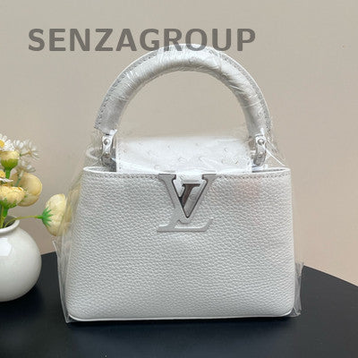 Louis Vuitton Cap Mini Leather Handbag Silver Classic Women