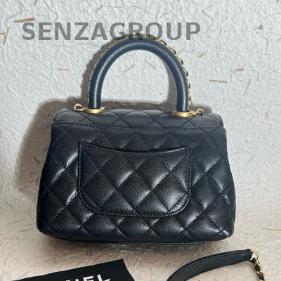 Chanel Coco Handle Mini Black Caviar Leather Top Handle Crossbody Bag