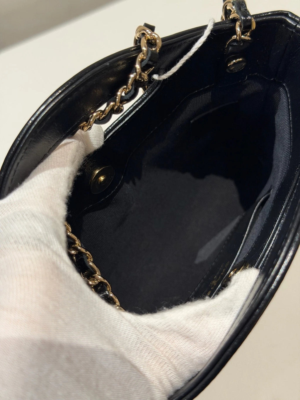 Chanel 31Bag Nano Chain Shoulder Crossbody Black Gold Diamond Women Classic