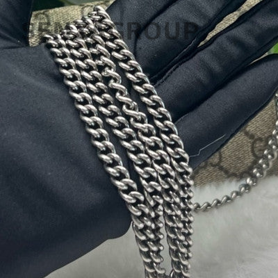 Gucci Dionysus Mini Chain Shoulder Crossbody Bag Brown Silver Hardware