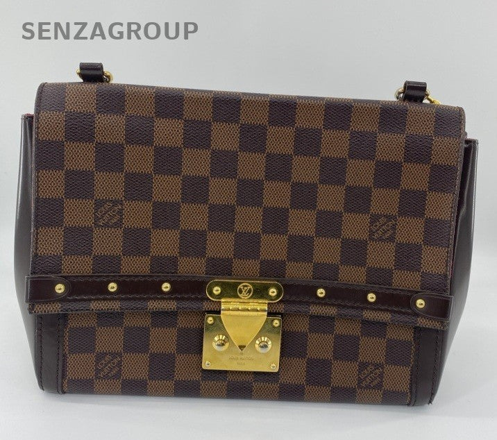 Louis Vuitton Croisette Damier Shoulder Bag Brown Gold Women Classic Fashion