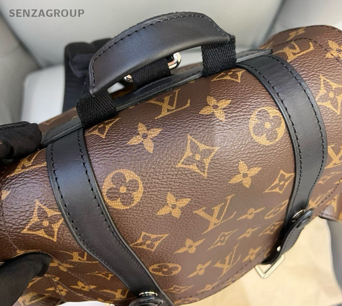 Louis Vuitton Christopher Monogram Backpack Brown Silver Unisex Adults Classic