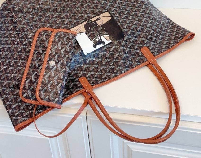 Goyard SaintLouis GM Tote Shoulder Bag Brown Used Women Classic Fashion